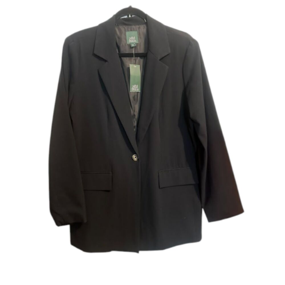 Wild Fable Black Blazer • Oversized Single-Button Coat • Chic Layering Piece